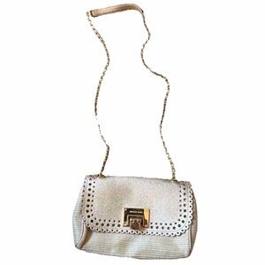 Michael Kors Metallic Gold Scalloped Flap Chain Crossbody